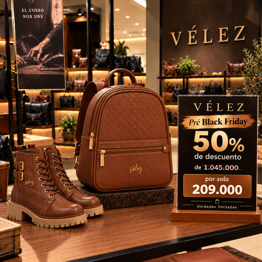 COMBO DAMA  BOLSO - BOTIN VÉLEZ